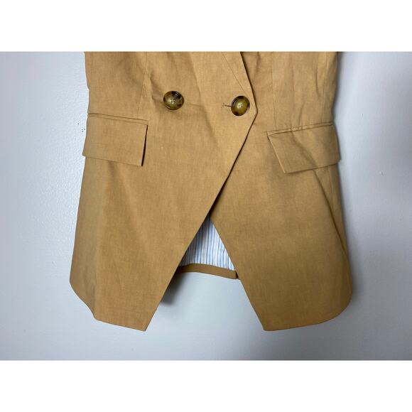 NWT VERONICA BEARD VEST TAN 0 DOUBLE BREASTED MINIMALIST QUIET LUXURY - Picture 14 of 16